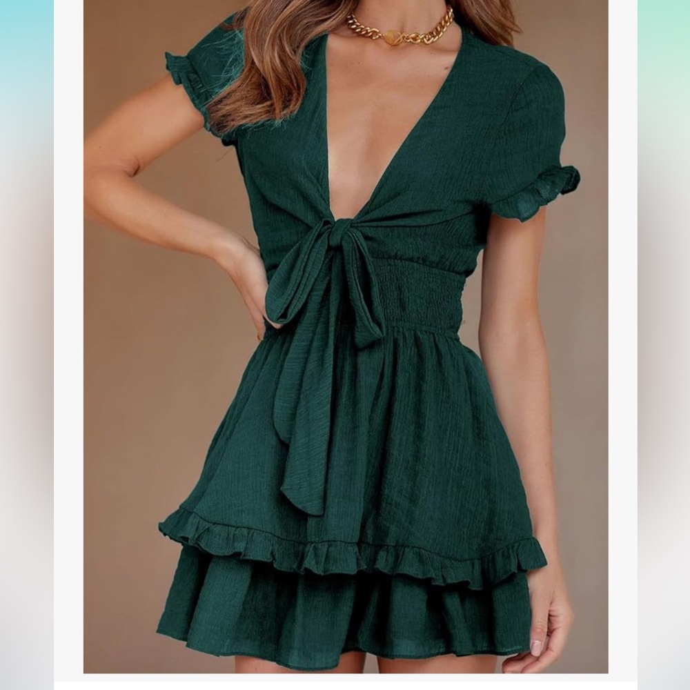 Prettygarden Green Ruffle Mini Dress - Picture 7 of 9